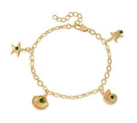 Lllunimon Shell Starfish Pendant Women's Ankle Bracelet Adjustable Bohemian Wrist Guards Hawaii Beach Seashell Starfish Foot Jewelry Summer Beach Fashion Jewelry Gifts,B