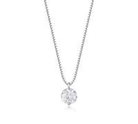 Lllunimon Single zircon S925 sterling silver necklace Elegant pendant Minimalist light luxury style Everyday wear gifts for her,White