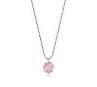 Lllunimon Single zircon S925 sterling silver necklace Elegant pendant Minimalist light luxury style Everyday wear gifts for her,Pink