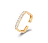Lllunimon Square Ring for Women 5A Grade Cubic Zirconia Open Adjustable Promise Ring Essential Jewelry for Minimalist Everyday Outfits