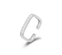 Lllunimon Square Ring for Women 5A Grade Cubic Zirconia Open Adjustable Promise Ring Essential Jewelry for Minimalist Everyday Outfits