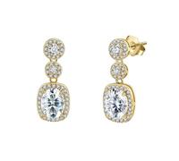 Lllunimon Square zircon 925 sterling silver earrings Vintage-inspired accessories Elegant and simple style Everyday wear gifts for her,Gold