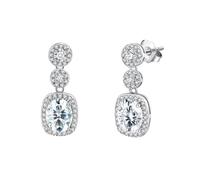 Lllunimon Square zircon 925 sterling silver earrings Vintage-inspired accessories Elegant and simple style Everyday wear gifts for her,Silver