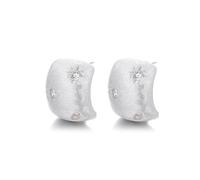 Lllunimon Star Moon Brushed S925 Sterling Silver Earrings Micro-set Zircon Jewelry Elegant Bohemian Style Everyday wear gifts for her,B