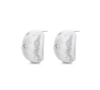 Lllunimon Star Moon Brushed S925 Sterling Silver Earrings Micro-set Zircon Jewelry Elegant Bohemian Style Everyday wear gifts for her,A