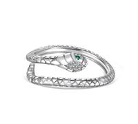 Lllunimon Stylish S925 Sterling Silver Snake Ring for Women Wrap Open Adjustable Animal Ring for Snake Enthusiasts And Animal Advocates Jewelry Gift