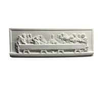 Lllunimon The Last Supper Statue, Retro Gypsum Carved Sculpture Religious Statue, Handmade Crafts for Home Decoration