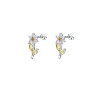 Lllunimon Three-dimensional flower stud earrings 925 sterling silver earrings for women Monet's garden inspired jewelry for everyday wear A gift for her