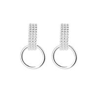 Lllunimon Twist double ring S925 sterling silver earrings French art style jewelry Simple personality style Everyday wear gifts for her