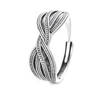 Lllunimon Vintage geometric polka dot S925 silver ring twisted band jewelry Elegant and simple style Everyday wear gifts for her,A