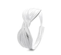 Lllunimon Vintage geometric polka dot S925 silver ring twisted band jewelry Elegant and simple style Everyday wear gifts for her,B
