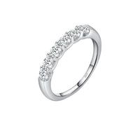 Lllunimon Women's 925 sterling silver ring Timeless diamond ring Elegant multi-stone ring arm Wedding jewelry Sparkling setting Everyday wear,Size 9