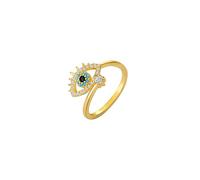 Lllunimon Women's S925 sterling silver ring bohemian devil's eye ring lucky jewelry for daily wear as a birthday gift for her,Gold