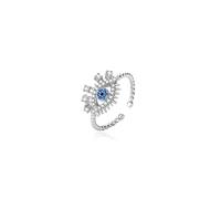 Lllunimon Women's S925 sterling silver ring bohemian devil's eye ring lucky jewelry for daily wear as a birthday gift for her,Silver