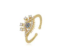 Lllunimon Women's S925 sterling silver ring bohemian devil's eye ring lucky jewelry for daily wear as a birthday gift for her,Gold