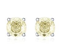 Lllunimon Yellow rose cut 925 sterling silver earrings, handmade micro-inlay jewelry, bright style Daily wear to give her a gift,8MM