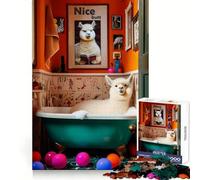 LLma in Bathtub Nice Butt 1000 Piece Jigsaw Puzzles for Adults Brain Logic Tight Connection Family Fun Birthday Art Gift (38x26cm)