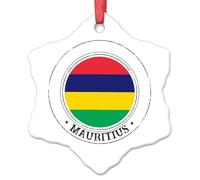 LLmmixee Mauritius Christmas Tree Decorations Mauritius National Flag Personalized Christmas Ornaments 2023 Christmas Decor Gifts for Wedding Anniversary Holiday Pendants 3 Inch
