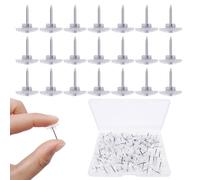 LLMSIX 100 PCS Clear Push Pins, Thumb Tacks, Drawing Pins for Notice Board for Bulletin Boards and Wall Displays Heavy Duty Plastic Head