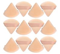 LLMSIX 12 Pieces Powder Puff, Makeup Sponges for Foundation, Body Triangle Powder Cushion Puff for Precise Makeup Setting Eye Nose Detailing and Portable Touch Up (Skin)