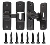 LLMSIX 2pcs Black 90/180 Degree Barn Door Latch, Heavy Duty Barn Door Lock, Sliding Gate Locks for Window Wooden Fences Arden Gates Shed Doors Cabinets