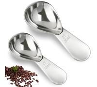 LLMSIX 2pcs Stainless Steel Coffee Scoop Set, 1 Tbsp (15ml) & 2 Tbsp (30ml) Coffee Measuring Spoon, Short Handle Tablespoon Measuring Spoons for Ground Coffees Tea Spices Sugar