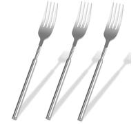 LLMSIX 3pcs Extendable Fork, Portable Telescopic Fork, Stainless Steel Extending Forks Scalable from 8.7in to 25.4in for Outdoor Barbecue Dining Travel Feeding