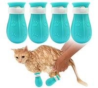 LLMSIX 4PCS Claw Covers for Cats, Cat Shower Shoes Waterproof Cat Booties | Cat Shoes for Bathing, Cat Paw Covers for Bathing Adjustable Claw Covers for Cats for Home Pet Hospital Bathing