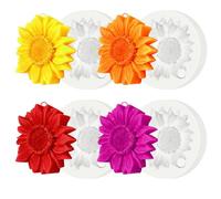 LLMSIX 4pcs Sunflower Candle Molds, 3D Sunflower Soap Mold, Non-Stick Flower Silicone Mold for Making Soaps Candles Candy Chocolate DIY Tool