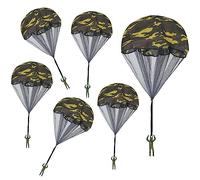 LLMSIX 6PCS Parachute Toy, Outdoor Hand Throw Flying Toy Men’s Camo Parachute Mini Parachutes with Paratroopers No Battery nor Assembly Required for Outdoor Play Gifts