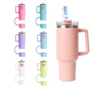 LLMSIX 6PCS Silicone Straw Covers for Stanley Cup 30oz & 40oz, 10mm/0.39inch Silicone Straw Caps Mini Tumbler Straw Toppers Dust Resistant Spill Proof Compatible with Stanley Cup (6 Colors)