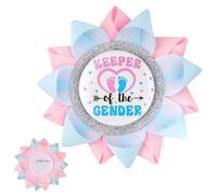 LLMSIX Gender Reveal Pins, Boy or Girl Keeper of The Gender, Genders Reveal Decorations for Expectant Mom and Dad Party Wear to Show Identity