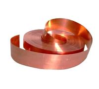 LLMWFA 1 piece T2 Copper Ultra-thin Plate Foil, Pure Red Copper Sheet Belt Length 1meter for DIY Projects(0.05 * 50MM)