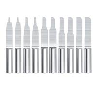 LLMWFA 10pcs 1/8'' Shank Carbide End Mill, 0.8/1/1.5/2/3mm PCB Engraving Bit, Wood Milling Cutter CNC Router Bit