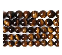 LLMWFA 15" Tiger Eye Loose Beads, Round Agates 4 6 8 10 12 14MM Bead for Handicraft Article Making, Blue Pink Green Natural Stone(Yellow Tiger Eye,6mm x 60)