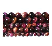 LLMWFA 15" Tiger Eye Loose Beads, Round Agates 4 6 8 10 12 14MM Bead for Handicraft Article Making, Blue Pink Green Natural Stone(Multicolor Tiger 1,6mm x 60)