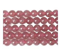 LLMWFA 15" Tiger Eye Loose Beads, Round Agates 4 6 8 10 12 14MM Bead for Handicraft Article Making, Blue Pink Green Natural Stone(Strawberry Quartz,6mm x 60)