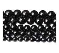 LLMWFA 15" Tiger Eye Loose Beads, Round Agates 4 6 8 10 12 14MM Bead for Handicraft Article Making, Blue Pink Green Natural Stone(Black Tourmaline,6mm x 60)