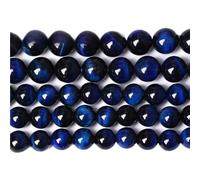 LLMWFA 15" Tiger Eye Loose Beads, Round Agates 4 6 8 10 12 14MM Bead for Handicraft Article Making, Blue Pink Green Natural Stone(Lapis Tiger Eye,6mm x 60)
