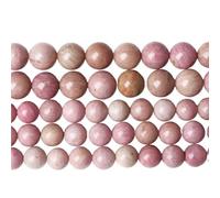 LLMWFA 15" Tiger Eye Loose Beads, Round Agates 4 6 8 10 12 14MM Bead for Handicraft Article Making, Blue Pink Green Natural Stone(Rhodonite,6mm x 60)