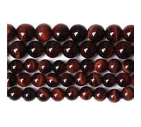 LLMWFA 15" Tiger Eye Loose Beads, Round Agates 4 6 8 10 12 14MM Bead for Handicraft Article Making, Blue Pink Green Natural Stone(Red Tiger Eye,6mm x 60)