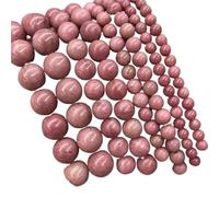 LLMWFA 15" Tiger Eye Loose Beads, Round Agates 4 6 8 10 12 14MM Bead for Handicraft Article Making, Blue Pink Green Natural Stone(Rhodochrosite,6mm x 60)