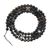 LLMWFA 2/3/4mm Faceted Natural Stone Beads, 15 inch Agates Lapis Lazuli Sunstone, Round Tiny Loose Spacer(Chocolate,3mm x 110)