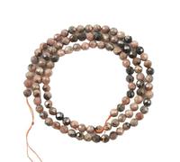 LLMWFA 2/3/4mm Faceted Natural Stone Beads, 15 inch Agates Lapis Lazuli Sunstone, Round Tiny Loose Spacer(Blue,3mm x 110)