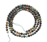 LLMWFA 2/3/4mm Faceted Natural Stone Beads, 15 inch Agates Lapis Lazuli Sunstone, Round Tiny Loose Spacer(Gray,3mm x 110)