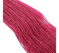 LLMWFA 2/3mm Spinels Stone Rectangle Section Beads, Faceted Green/Black/Red/Gray/Blue/Yellow/Orange for Jewelry Making(Rose Red,2mm)