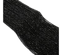 LLMWFA 2/3mm Spinels Stone Rectangle Section Beads, Faceted Green/Black/Red/Gray/Blue/Yellow/Orange for Jewelry Making(Black,3mm)