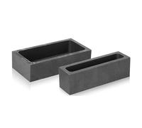 LLMWFA 2pcs Graphite Crucible Mold, 1KG 665G Metal Casting Ingot Set, Rectangular Furnace for Gold Melting Refining
