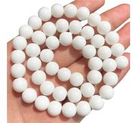 LLMWFA 4/6/8/10/12mm Dark Blue Chalcedony Beads, Round Loose Spacer for DIY Handmade Making, Jades Natural Stone(Matte White Agate,4mm x 92)