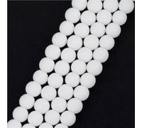 LLMWFA 4 6 8 10 12mm Matte/Smooth Round Loose Beads, 15 Inches Black/White/Red Agates Natural Stone for DIY Jewelry Making(Matte White,12mm)